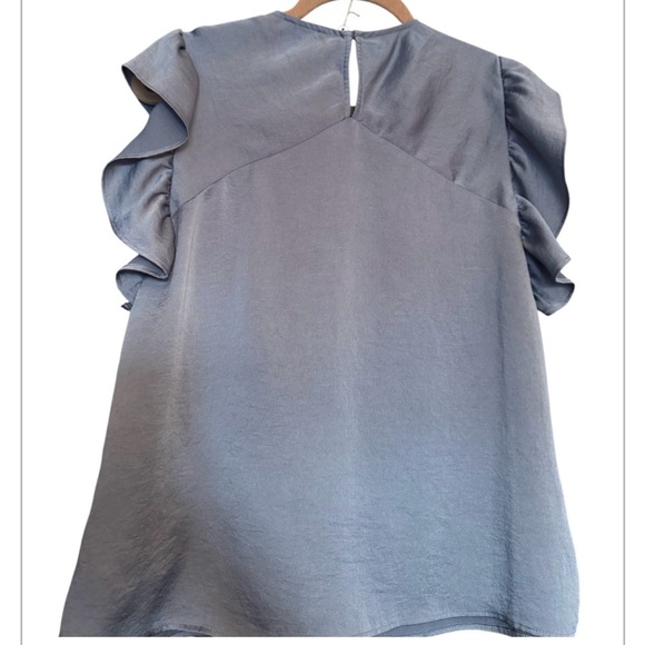 Express Blue Ruffle Sleeve Top NWOT - Picture 2 of 2